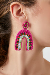 Beaded Statement Drop Earrings