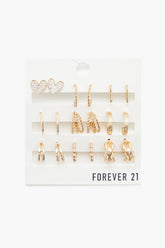 Assorted Hoop & Heart Earrings Set