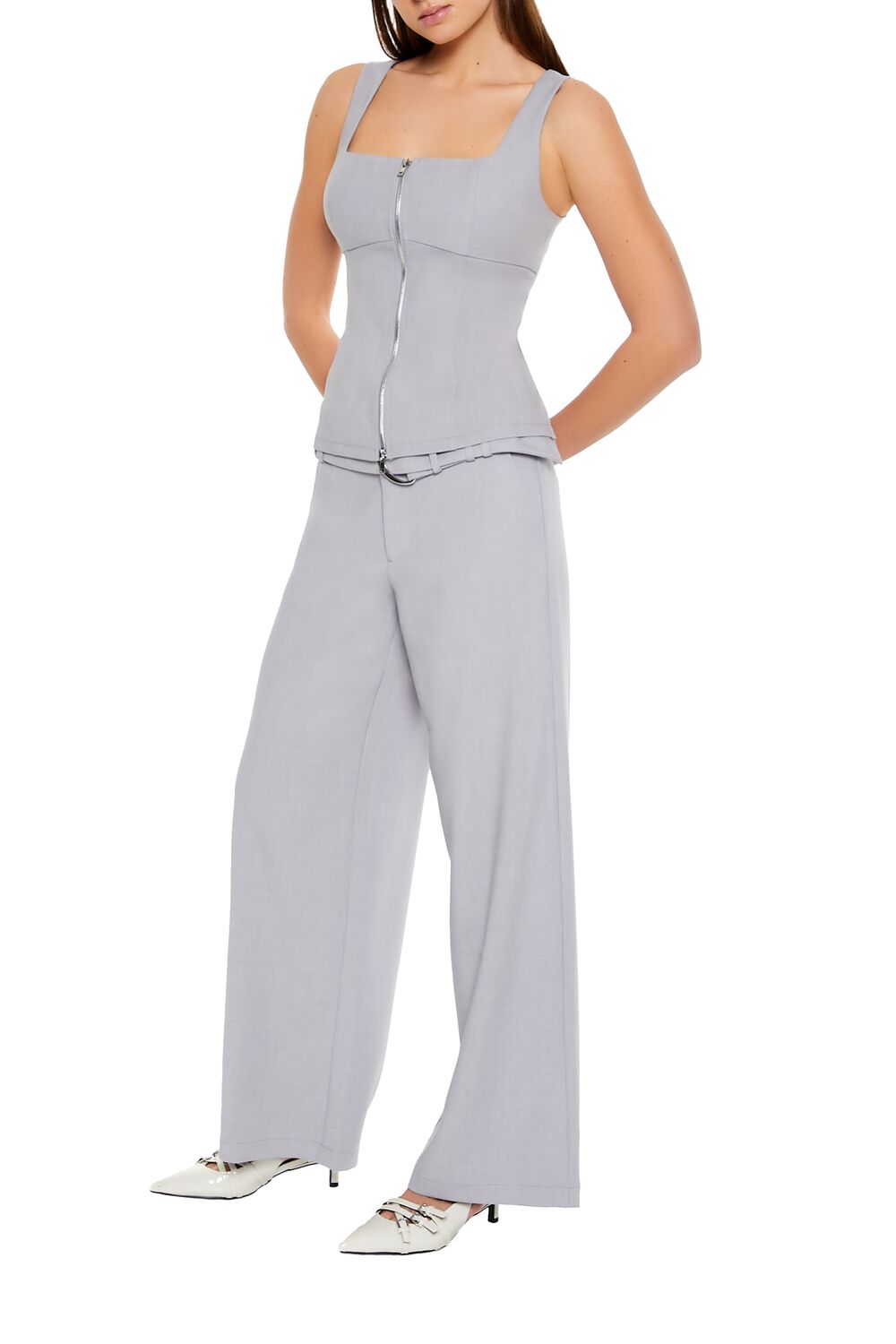 Belted Wide-Leg Pants