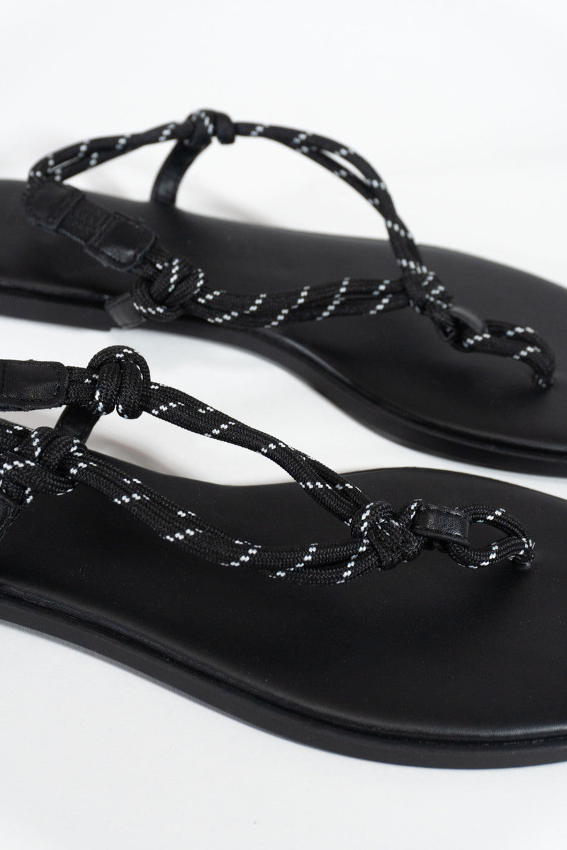 Braided Strap Faux Leather Flip-Flops