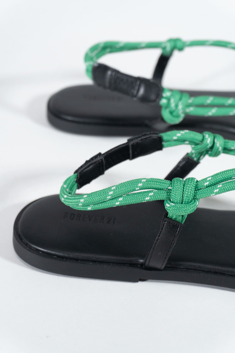 Braided Strap Faux Leather Flip-Flops