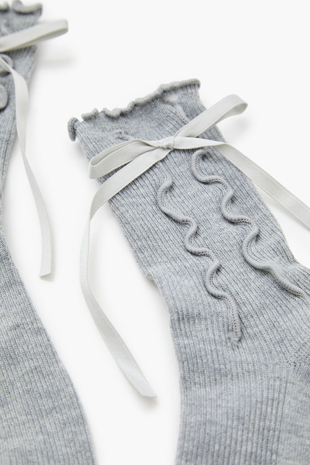 Bow Lettuce-Edge Crew Socks