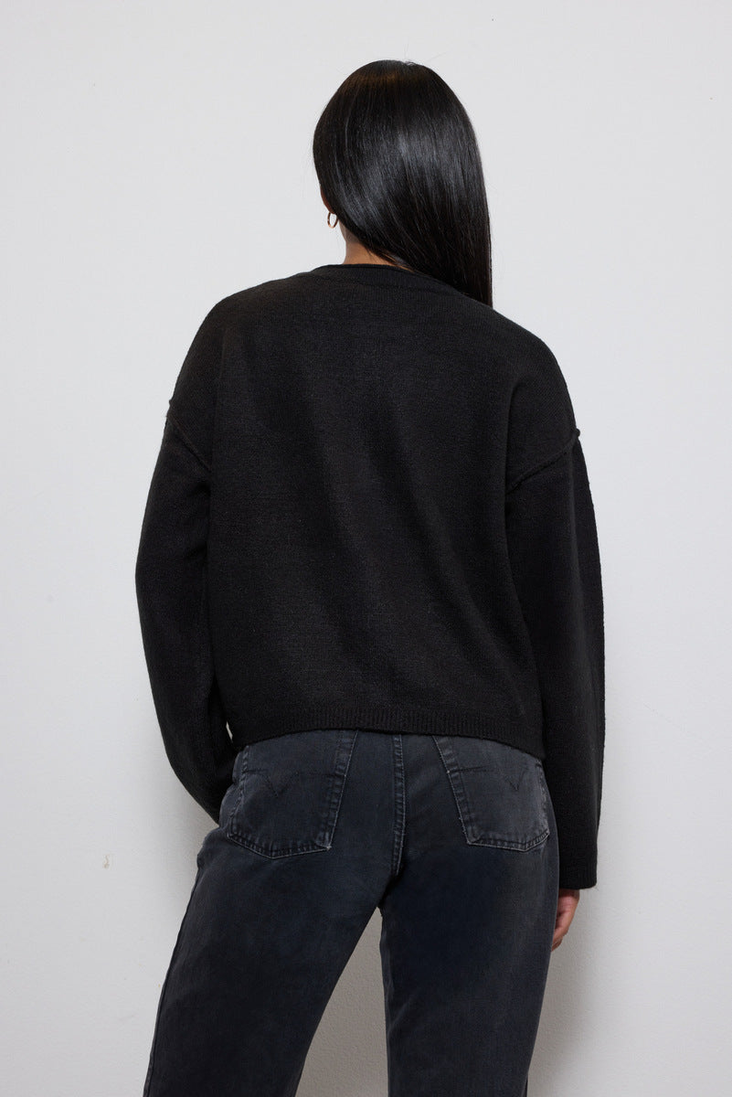 Button-Front Knit Cardigan