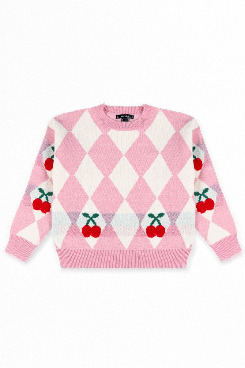 Argyle Cherry Knit Sweater
