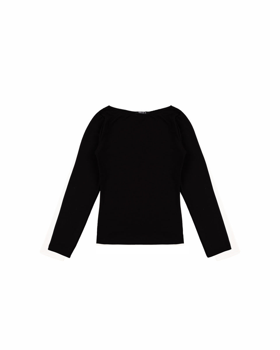 Boat Neck Long-Sleeve Top