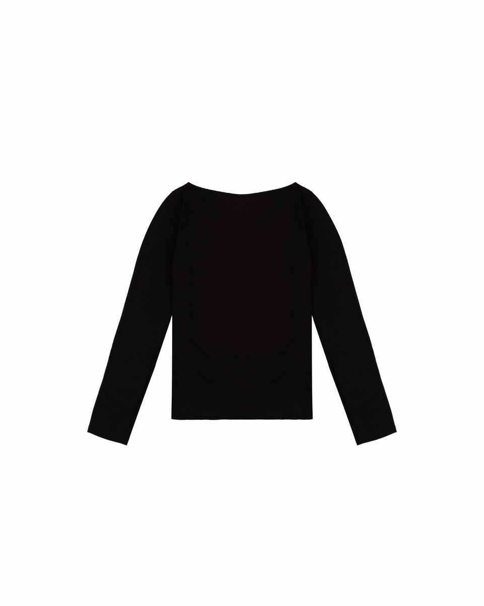 Boat Neck Long-Sleeve Top