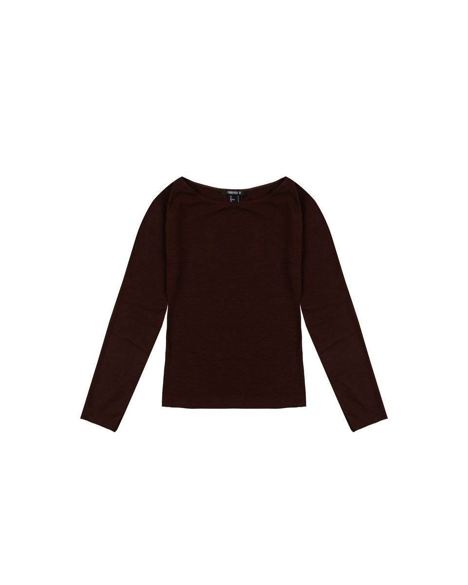 Boat Neck Long-Sleeve Top