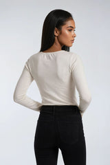 Boat Neck Long-Sleeve Top