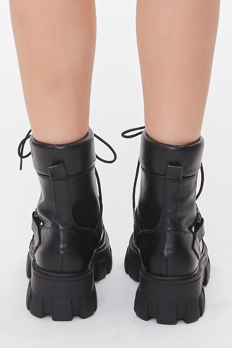 Buckle Faux Leather Booties