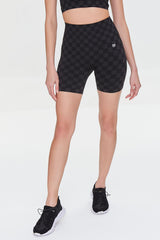 Active Seamless Checkered Biker Shorts