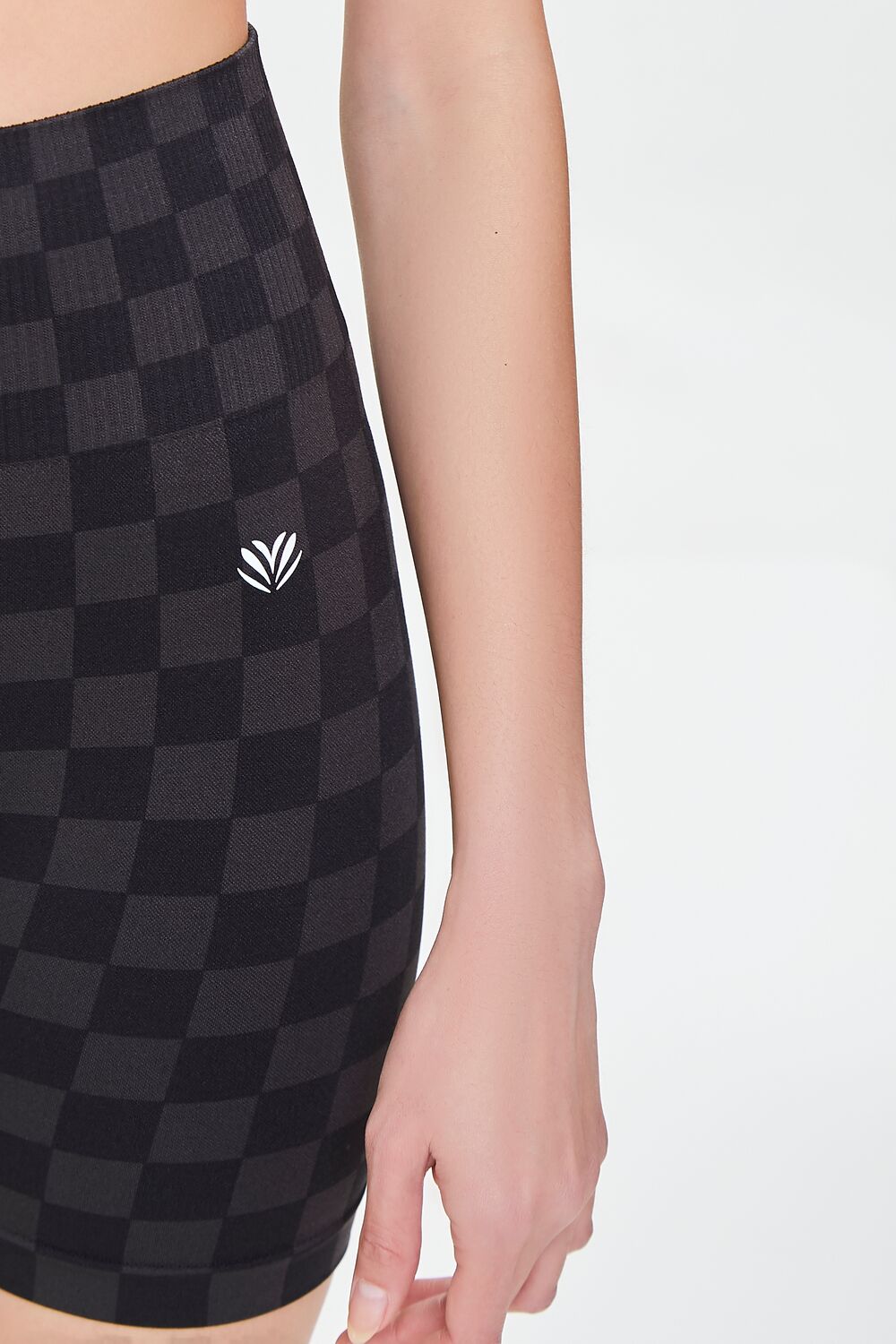 Active Seamless Checkered Biker Shorts