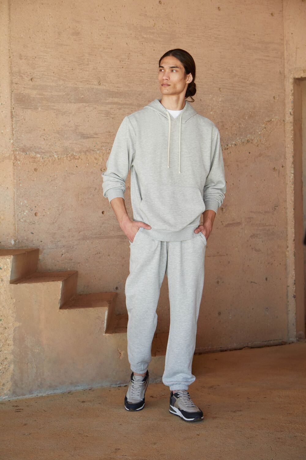 Basic Heathered Drawstring Joggers