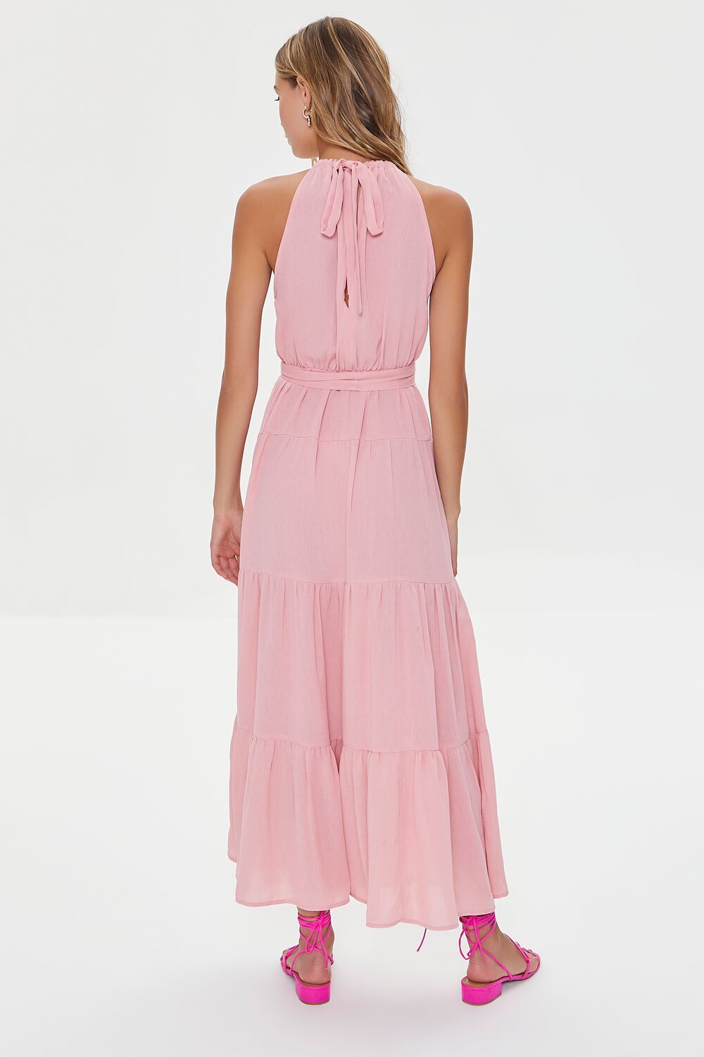Belted Halter Maxi Dress