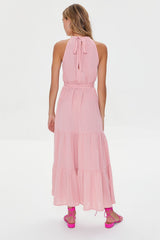 Belted Halter Maxi Dress