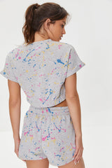 Active Paint Splattered Crop Top