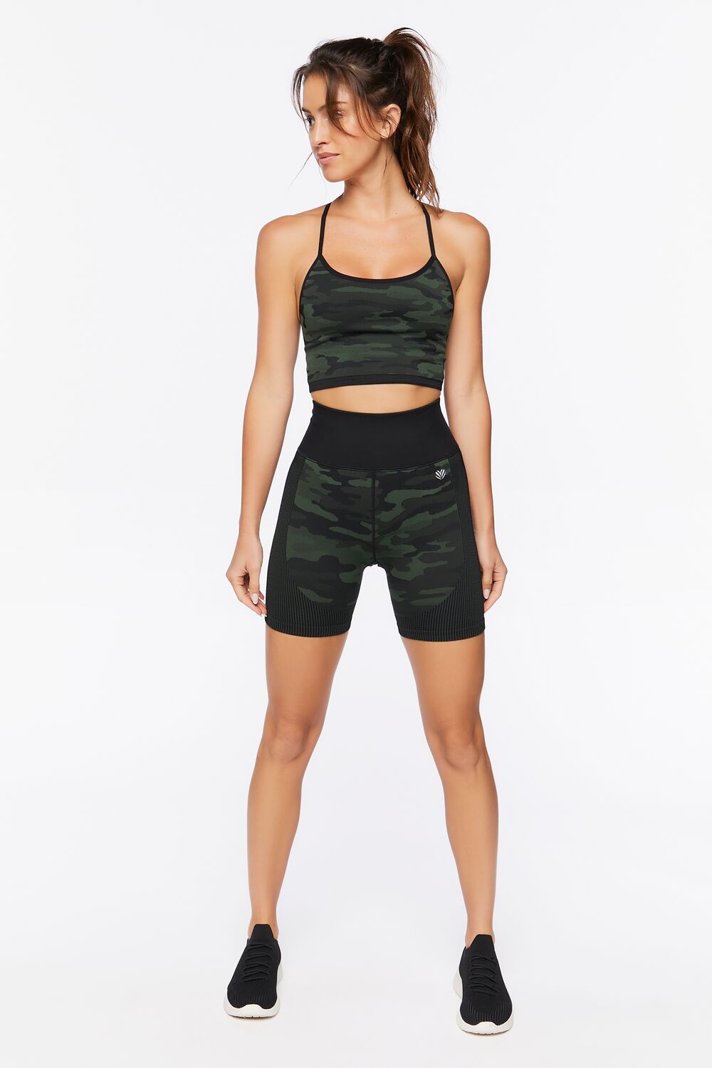 Active Seamless Camo Print Biker Shorts