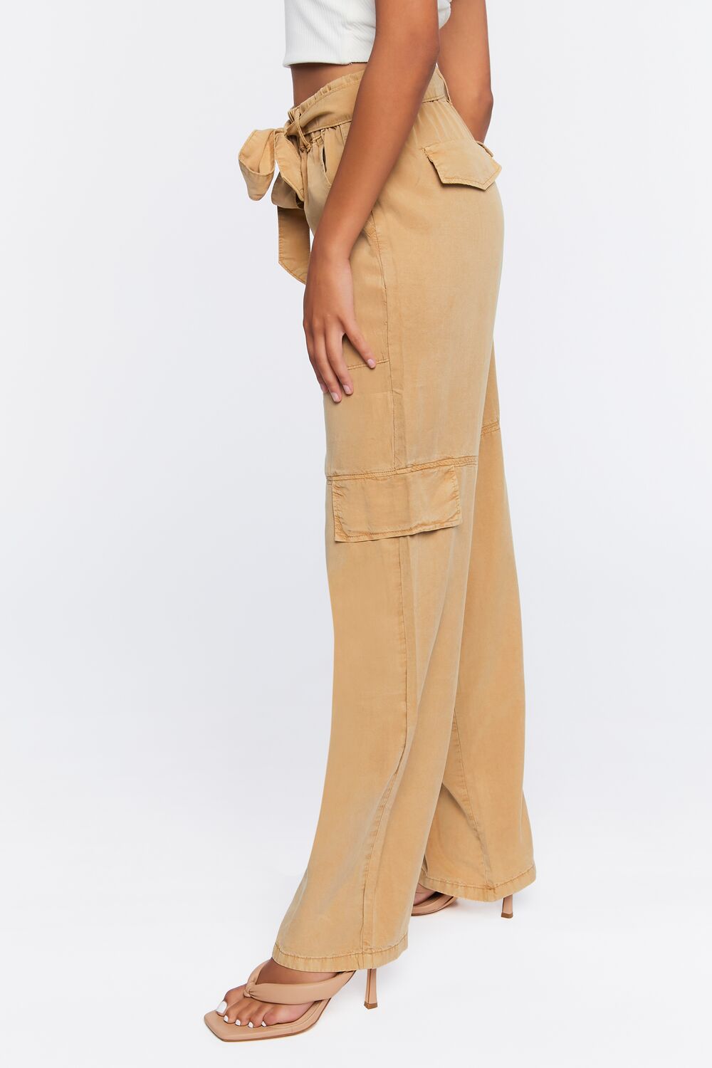 Belted Twill Cargo Pants