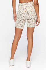 Active Terrazzo Print Biker Shorts