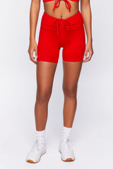 Active Ruched Drawstring Biker Shorts