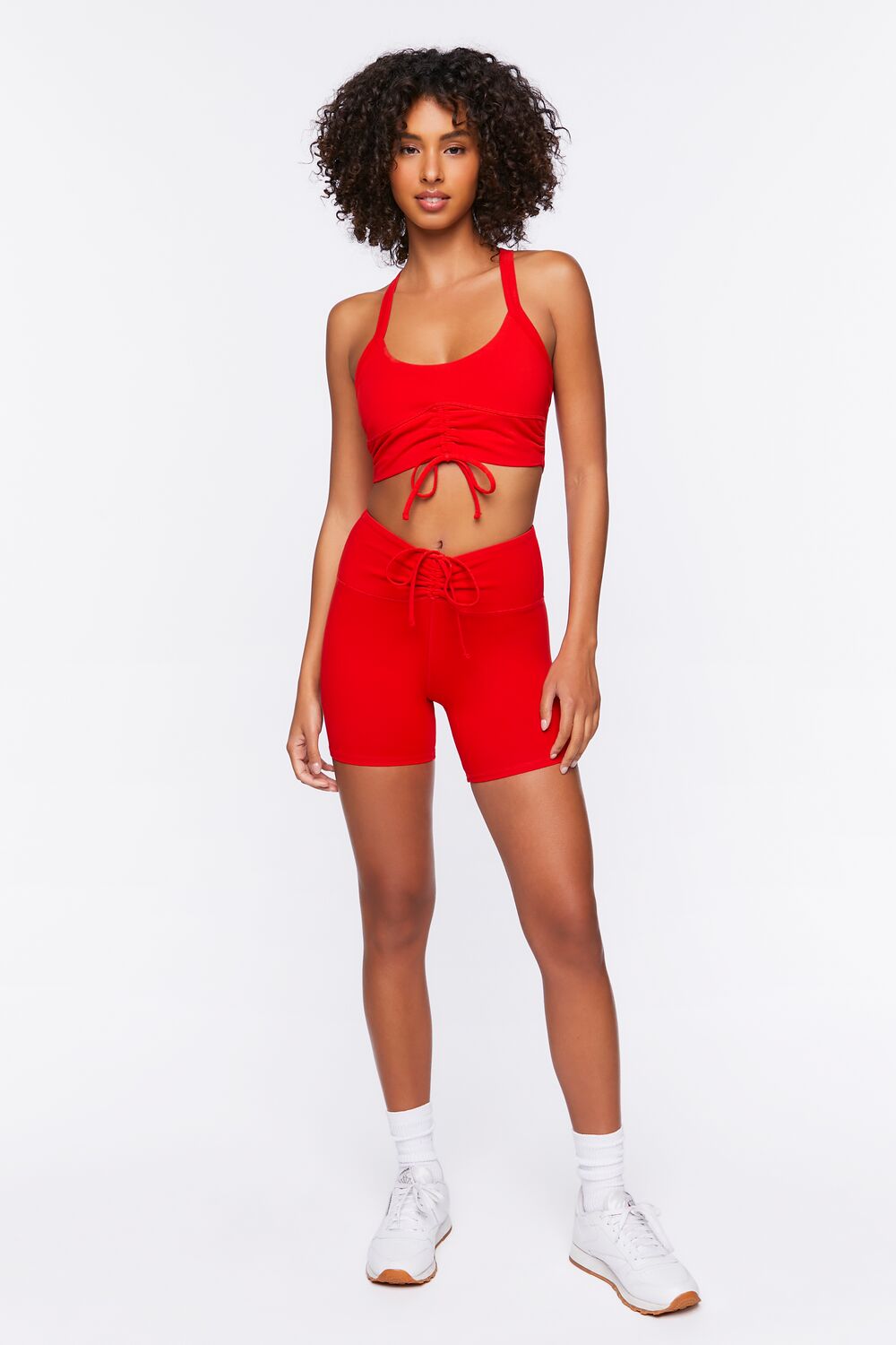 Active Ruched Drawstring Biker Shorts