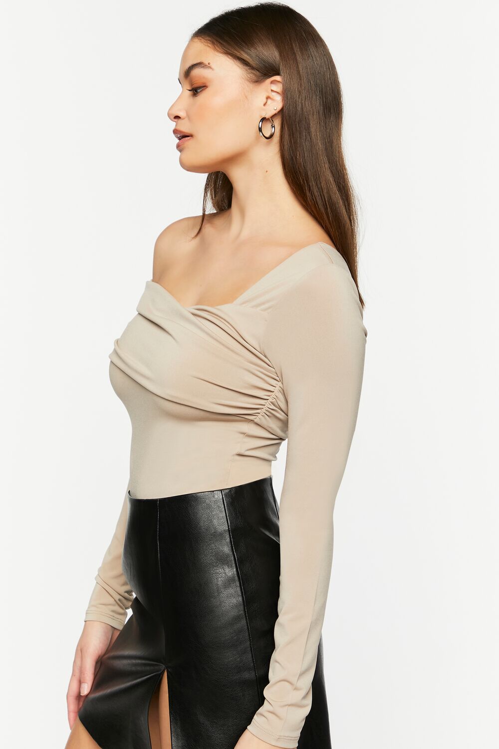 Asymmetrical Neckline Bodysuit
