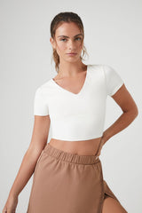 Active Cropped V-Neck Tee