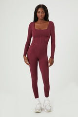 Active Long-Sleeve Corset Jumpsuit
