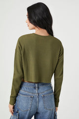 Boxy Ribbed Knit Crop Top