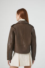 Boxy High-Low Moto Jacket
