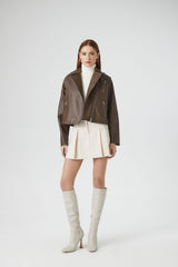 Boxy High-Low Moto Jacket