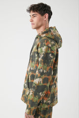 Abstract Print Drawstring Hoodie