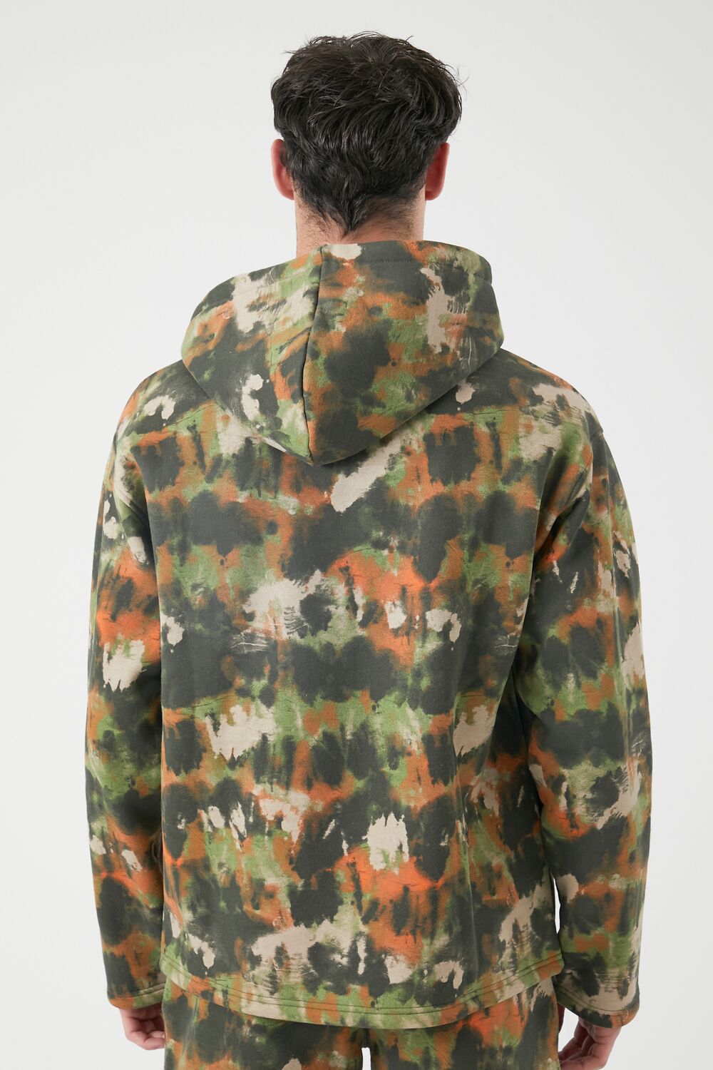 Abstract Print Drawstring Hoodie