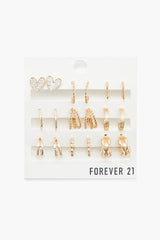 Assorted Hoop & Heart Earrings Set