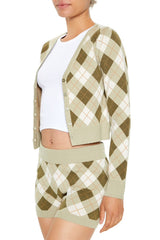Argyle Cardigan Sweater