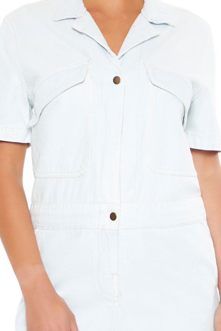Button-Front Denim Jumpsuit