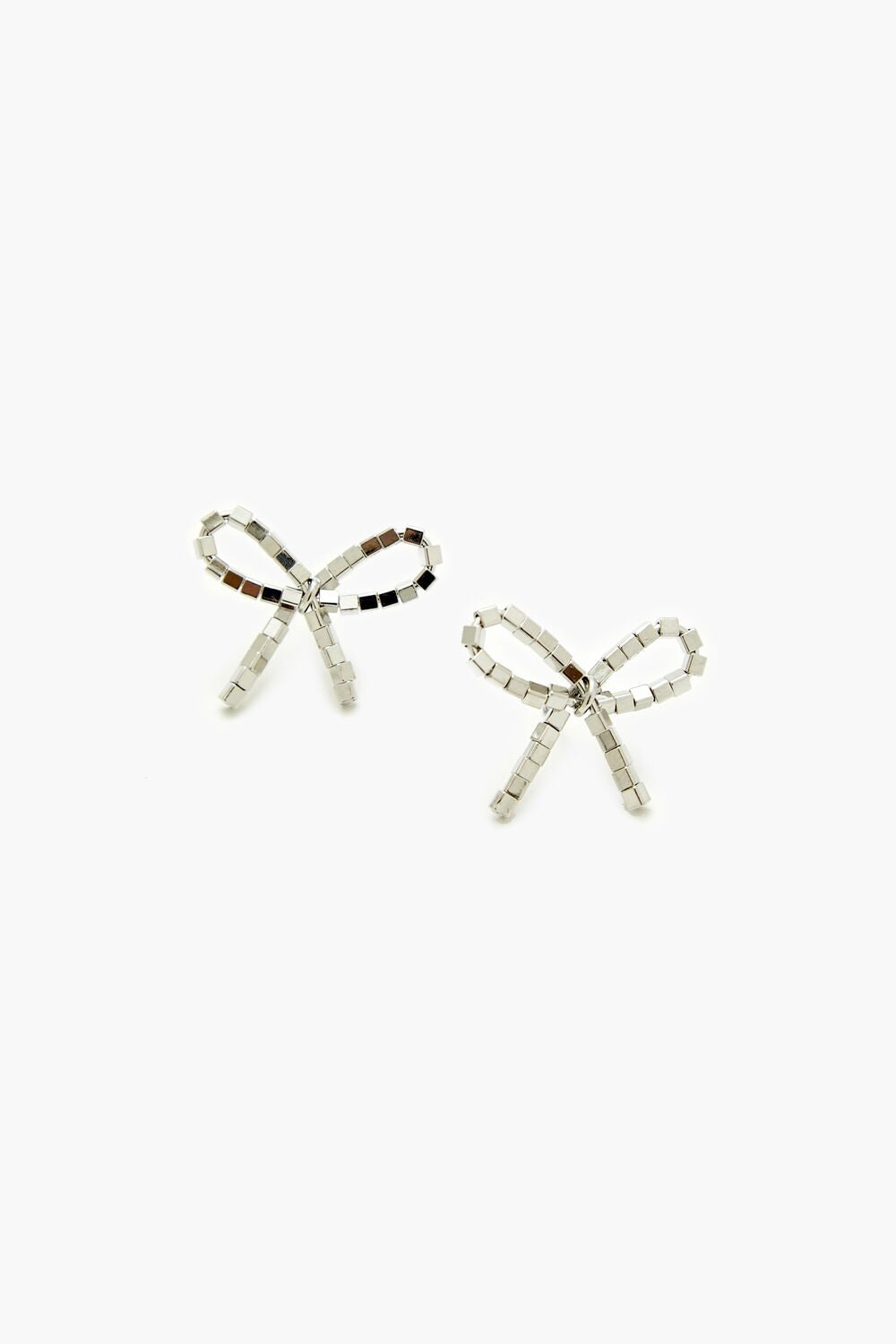 Beaded Bow Stud Earrings