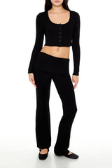 Button-Front Crop Top