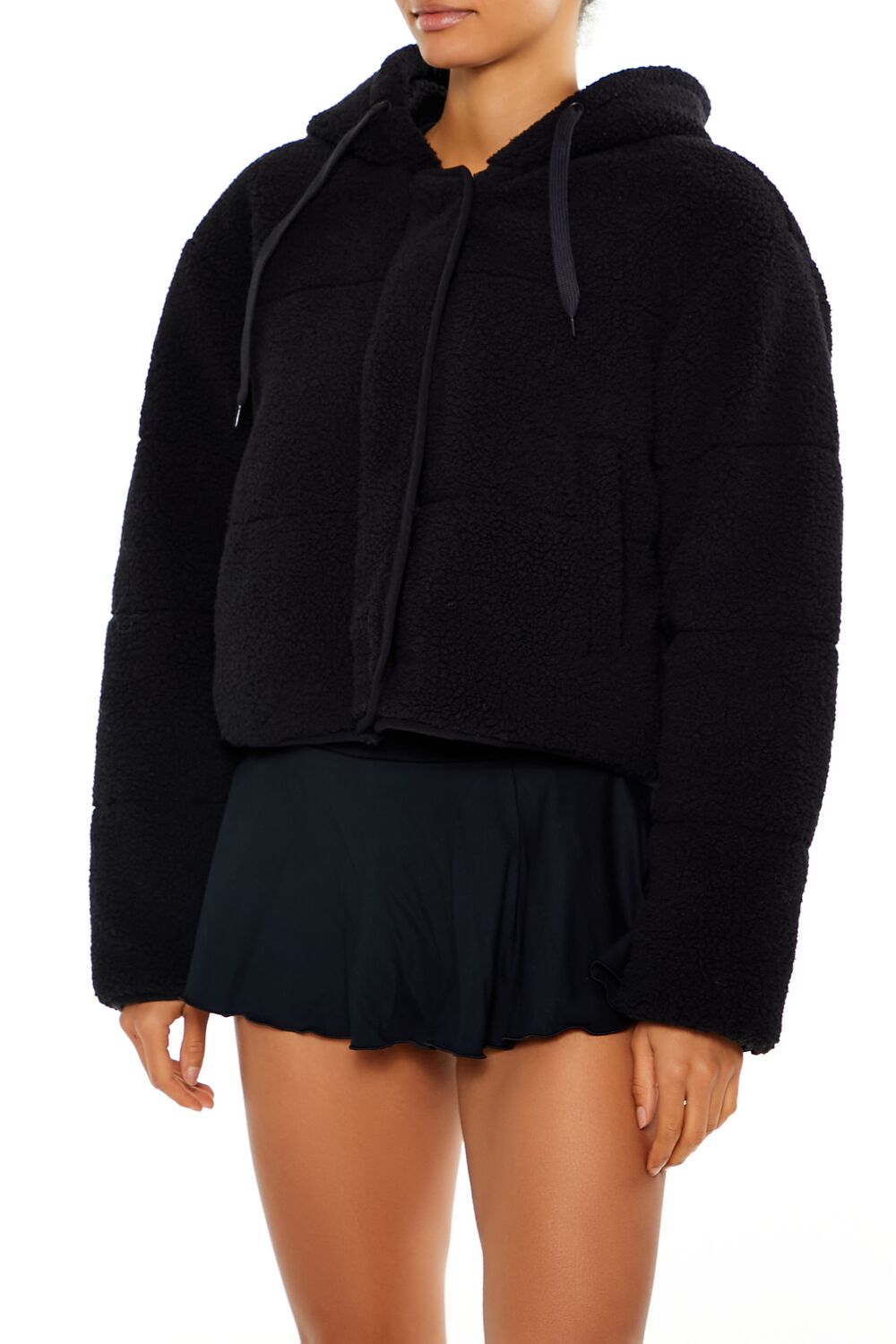 Active Hooded Faux Shearling Jacket