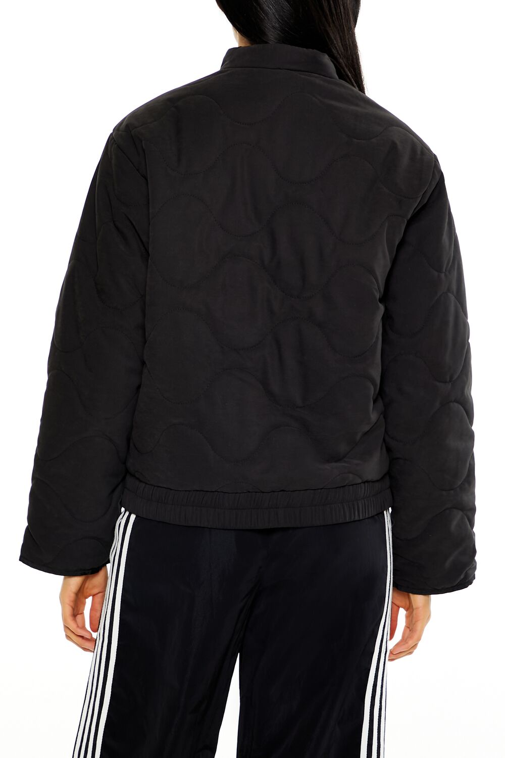 Abstract Quilted Zip-Up Jacket