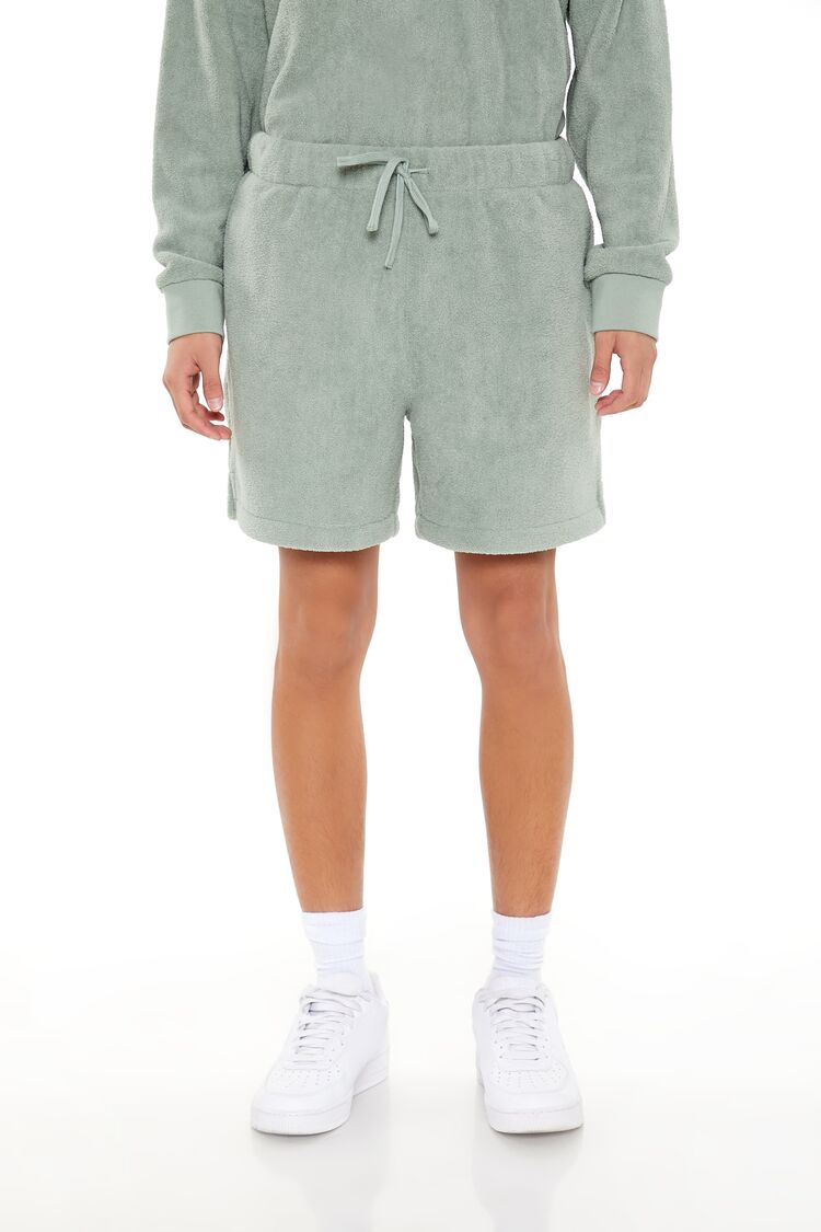 Allover Warm & Fuzzy Drawstring Shorts