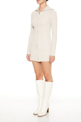 Bodycon Zip-Up Mini Sweater Dress