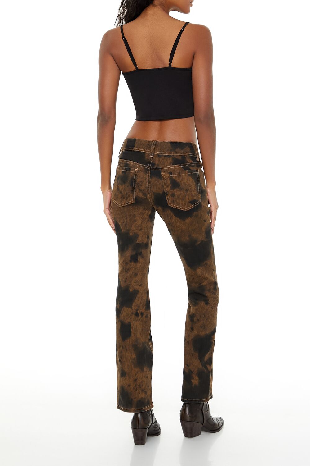 Bleach Dye Bootcut Pants