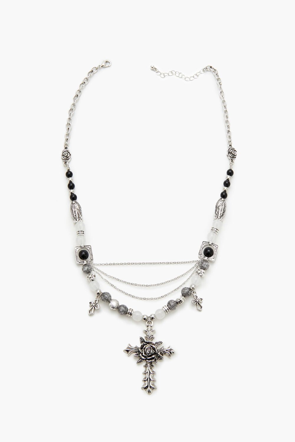 Beaded Cross Pendant Necklace
